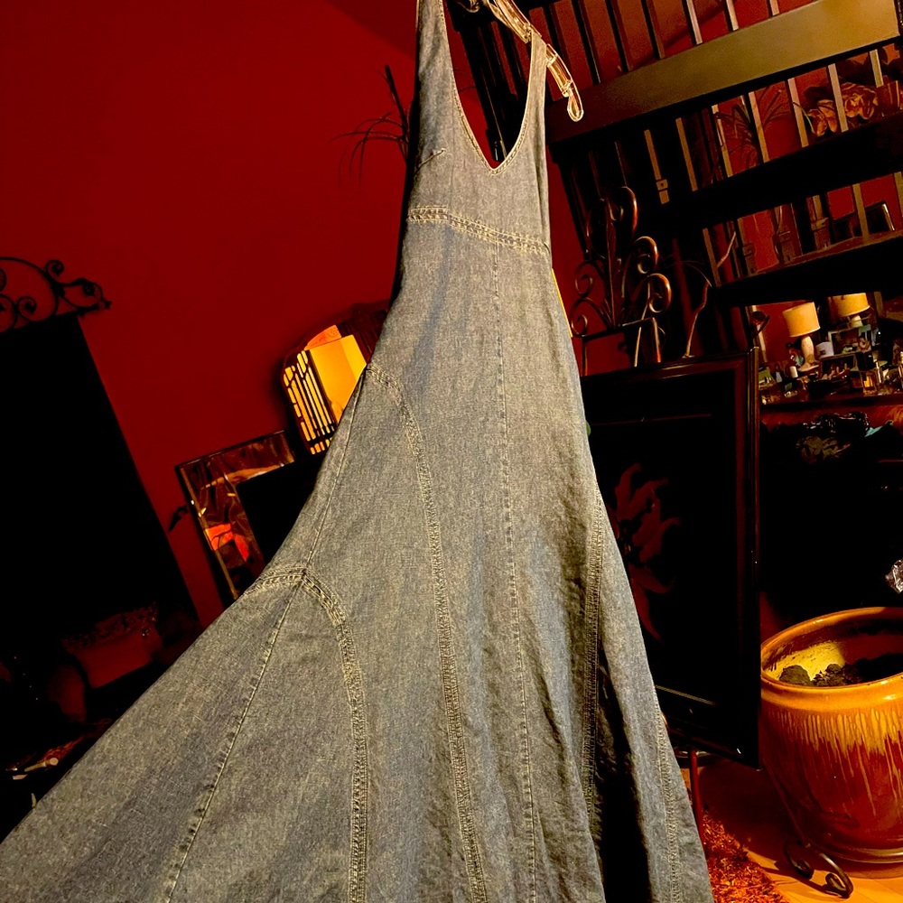 Calvin Klein Halter Dress/Denim